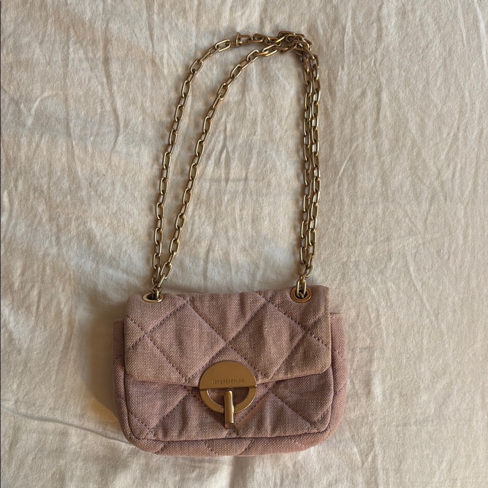 Pink Quilted Crossbody Bag